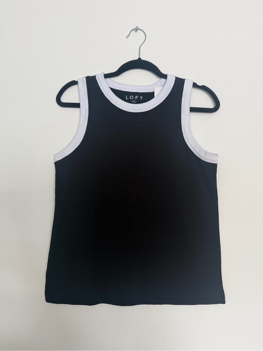 LOFT Black Tank with White Trim